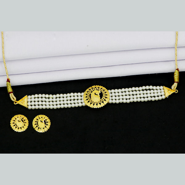 Mahavir Gold Plated Choker Necklace Set