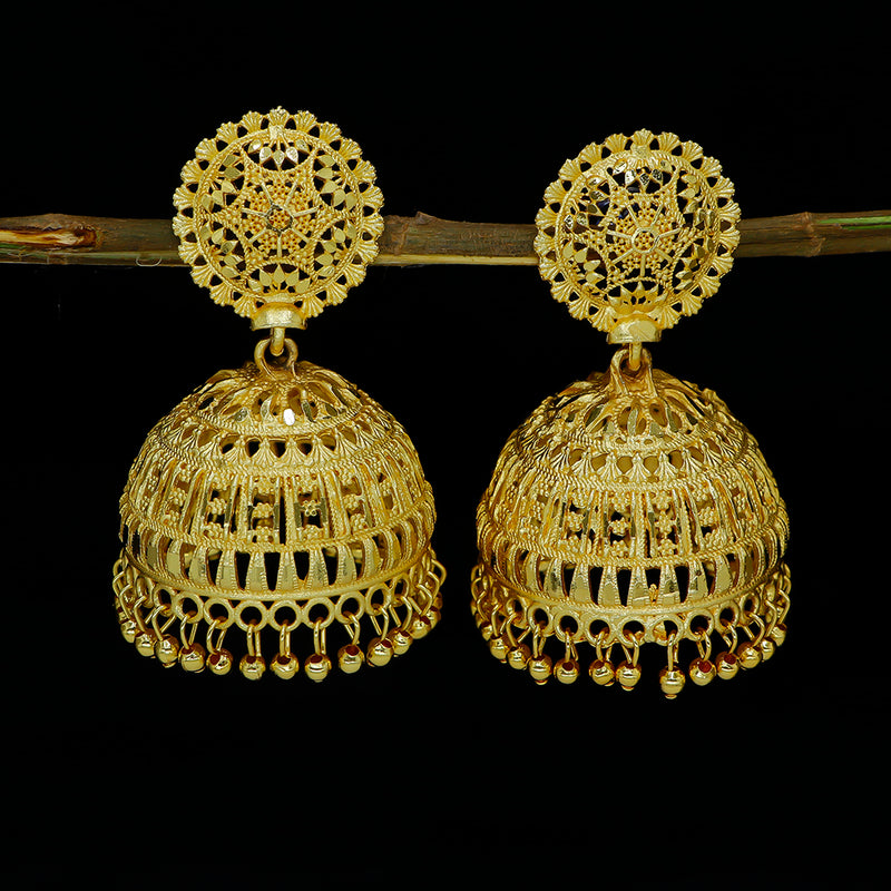 Mahavir  Gold Plated Jhumki Earrings