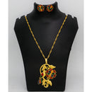 Mahavir Gold Meenakari Chain Pendant Set
