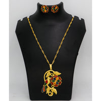 Mahavir Gold Meenakari Chain Pendant Set
