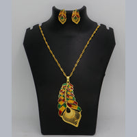 Mahavir Dye Gold Plated Meenakari Designer Chain Pendant Set
