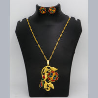Mahavir Dye Gold Plated Meenakari Designer Chain Pendant Set