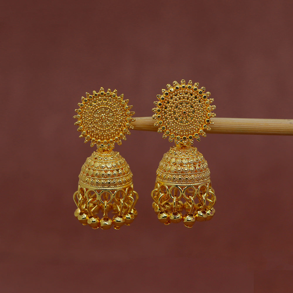 Mahavir DYE Gold Plated Premium Pearl Jhumki Earrings (Pack of 6)