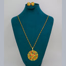 Mahavir Dye Gold Plated Meenakari Designer Chain Pendant Set