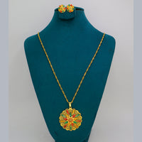 Mahavir Dye Gold Plated Meenakari Designer Chain Pendant Set