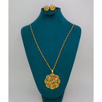 Mahavir Gold Meenakari Chain Pendant Set