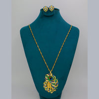 Mahavir Dye Gold Plated Meenakari Designer Chain Pendant Set