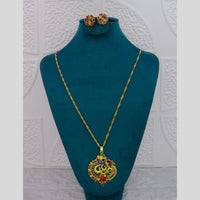 Mahavir Dye Gold Plated Meenakari Designer Chain Pendant Set (Pack of 6)