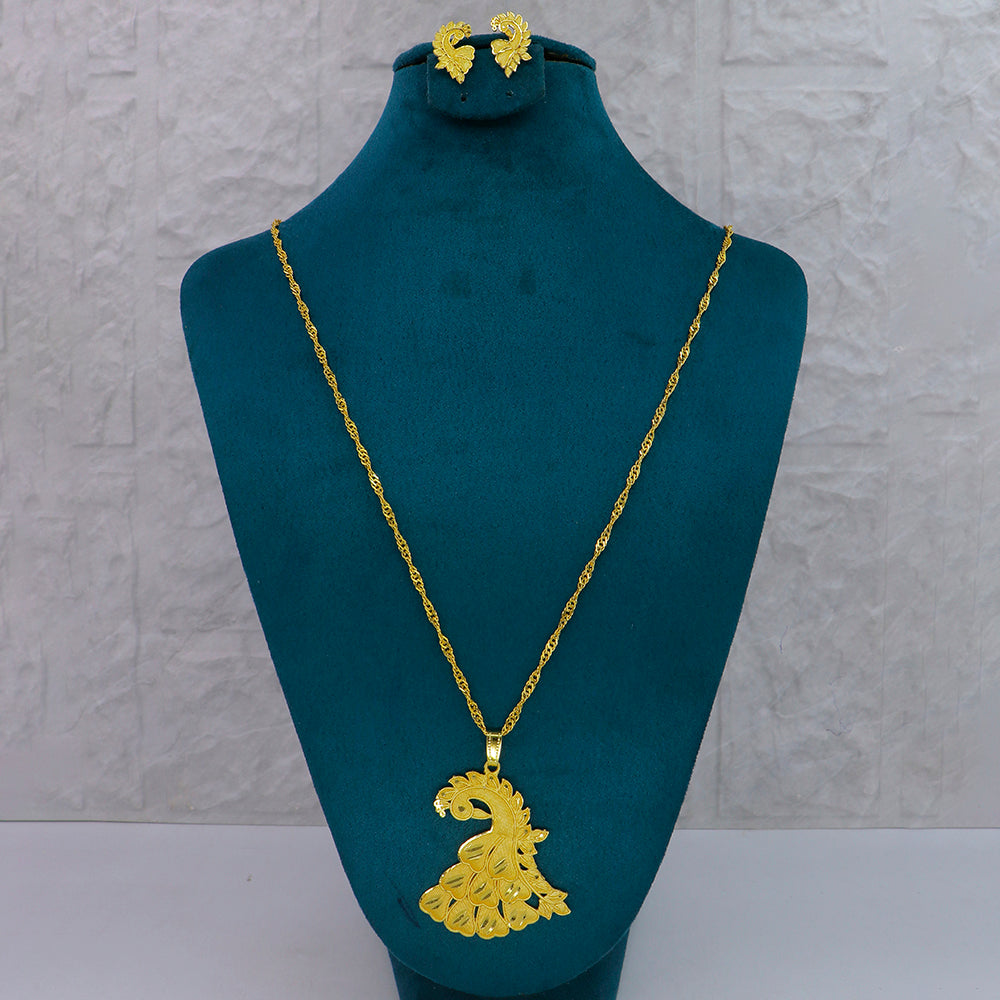 Mahavir Dye Gold Plated Designer Chain Pendant Set (Pack of 6)