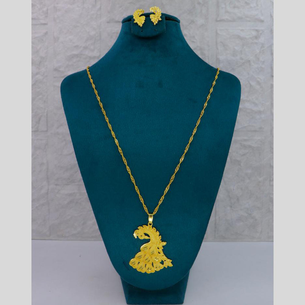 Mahavir Dye Gold Plated Designer Chain Pendant Set (Pack of 6)