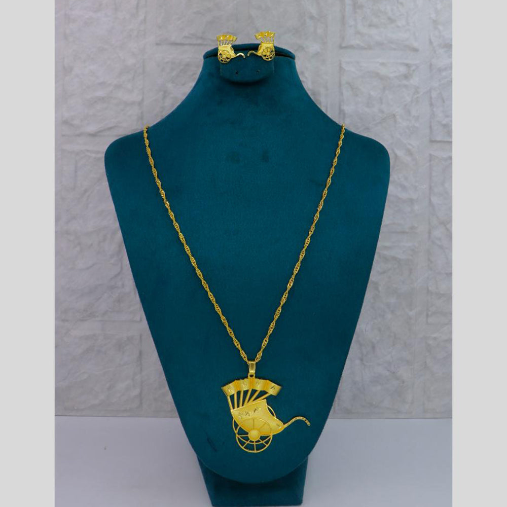 Mahavir Dye Gold Plated Designer Chain Pendant Set (Pack of 6)