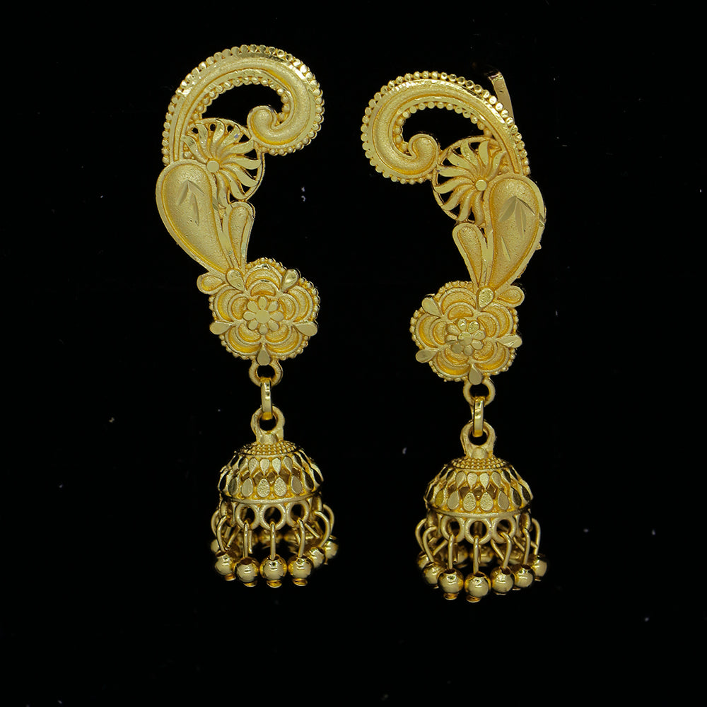 Mahavir DYE Gold Plated Premium Earcuff Jhumki Earrings (Pack of 6)