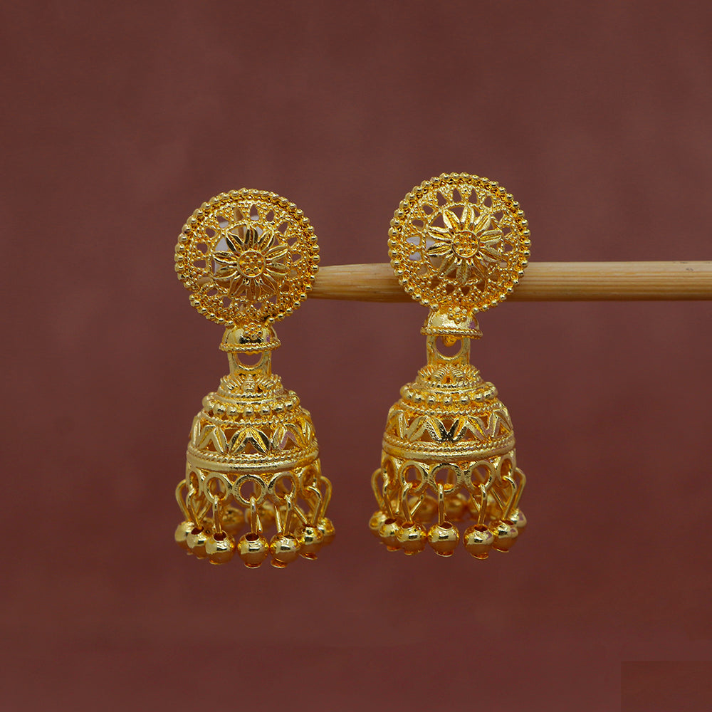 Mahavir DYE Gold Plated Premium Pearl Jhumki Earrings (Pack of 6)