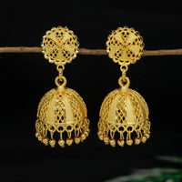 Mahavir Forming Look Wear Jhumki Mahavir DYE Gold Plated Premium Pearl Jhumki Earrings (Pack of 6) 