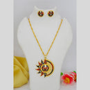 Mahavir Dye Gold Plated Meenakari Designer Chain Pendant Set (Pack of 6)
