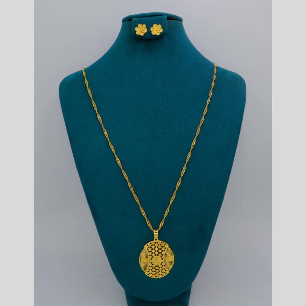 Mahavir Dye Gold Plated Designer Chain Pendant Set (Pack of 6)