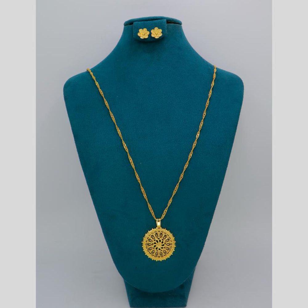 Mahavir Dye Gold Plated Designer Chain Pendant Set (Pack of 6)