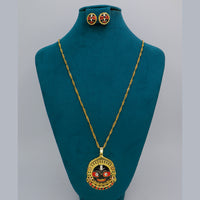 Mahavir Dye Gold Plated Meenakari Designer Chain Pendant Set