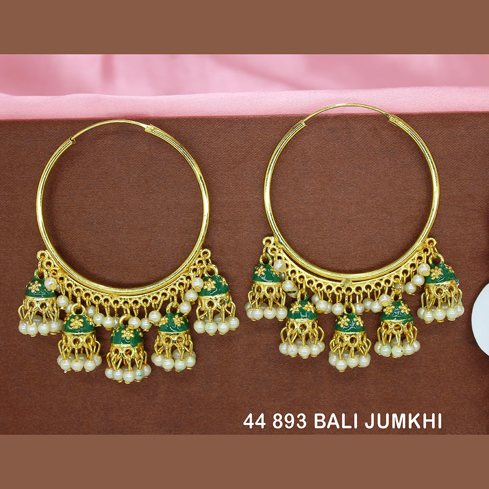 Mahavir Gold Plated Jhumki Earrings