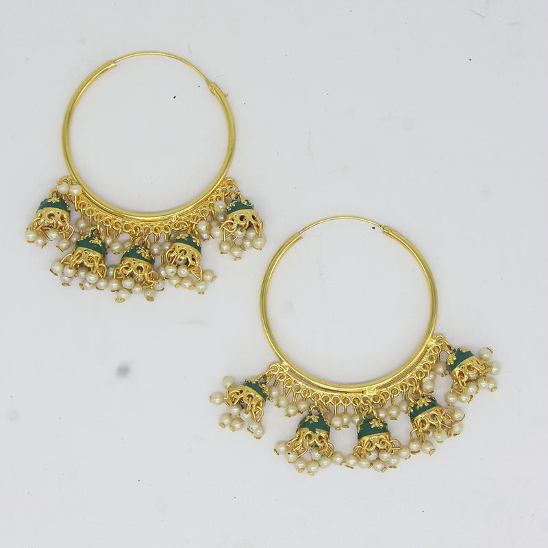 Mahavir Gold Plated Jhumki Earrings