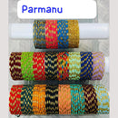 Chitra Bangles Glass Multi Color Bangle Set (12 Piece In One Box)