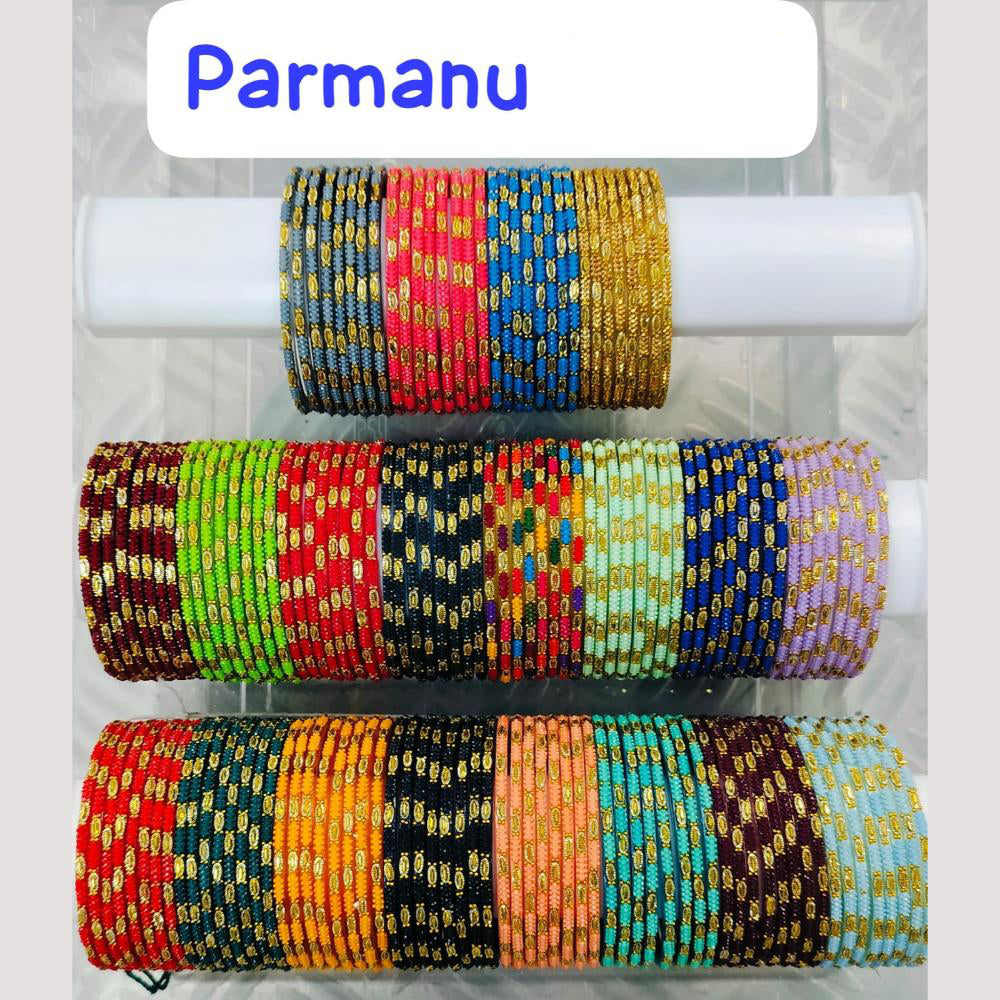 Chitra Bangles Glass Multi Color Bangle Set (12 Piece In One Box)