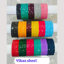 Chitra Bangles Multi Color Glass Bangle (12 Piece In One Box)