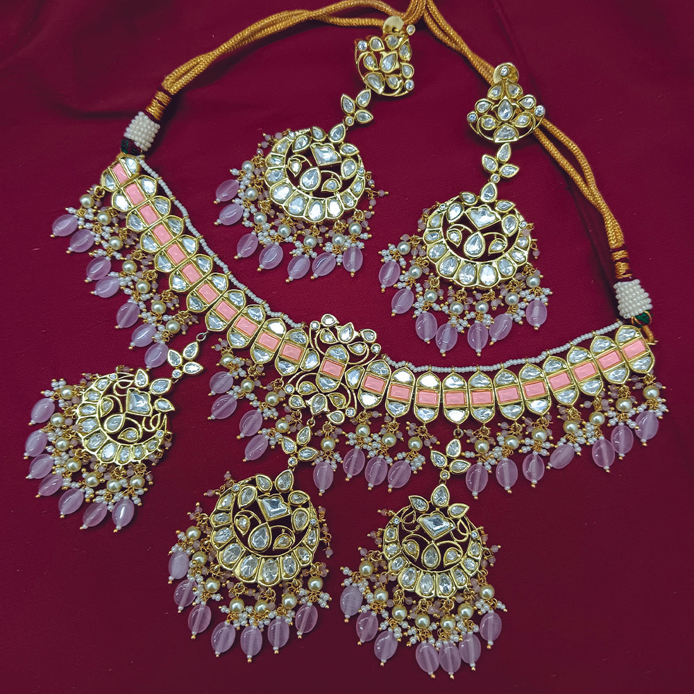 Arham Designer Polki Kundan Necklace Set with Premium Glamorous Finish
