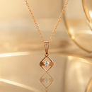 Urthn Elegant Rose Gold-Plated Chain Pendant Necklace(Pack of 12)