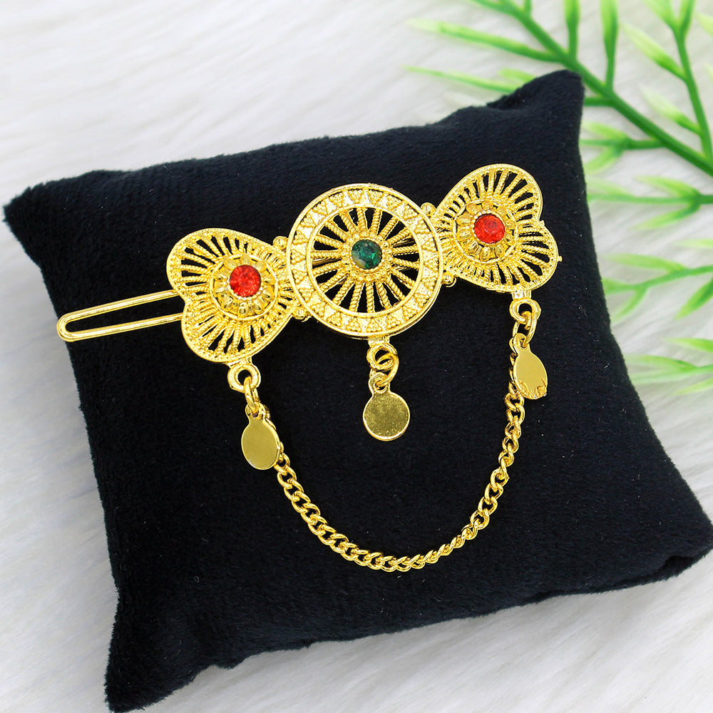 Mahavir Dye Gold Plated Hair Pin