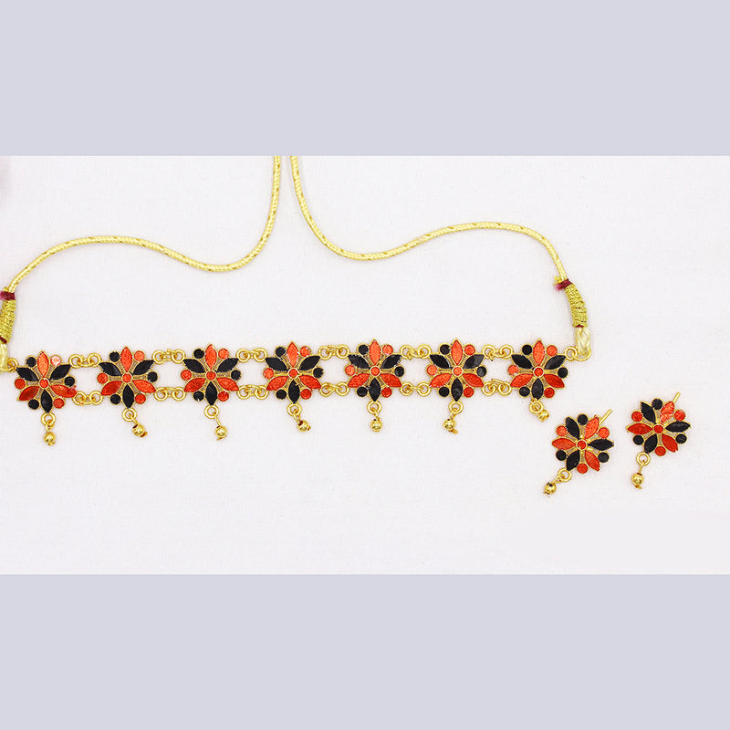 Mahavir Dye Gold Plated Choker Necklace Set