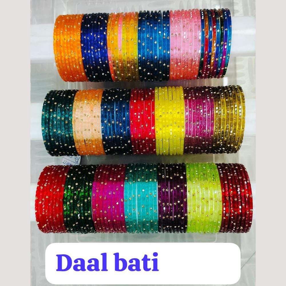 Chitra Bangles Multi Color Glass Bangle (12 Piece In One Box)