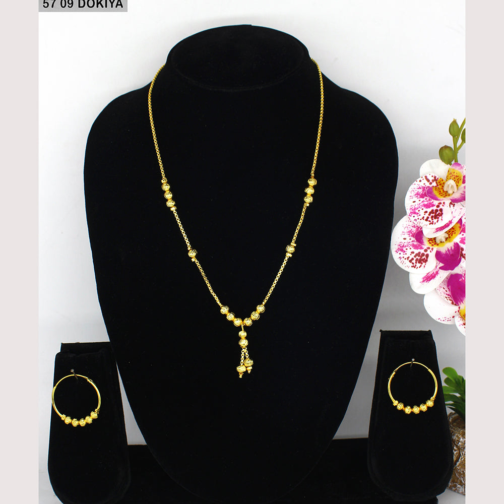 Mahavir Dye Gold Dokiya Necklace Set