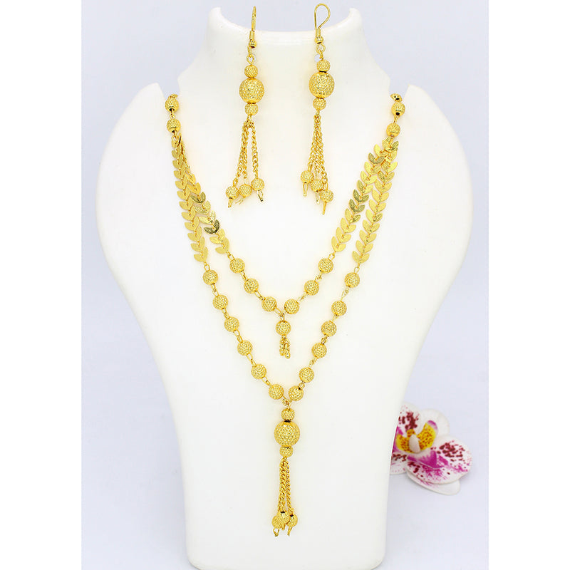 Mahavir Dye Gold Long Necklace Set