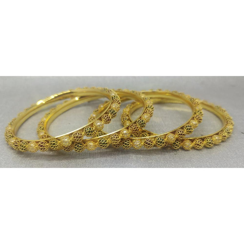 Amity Arts Gold Plated Bangles Set (4 Piece Only)