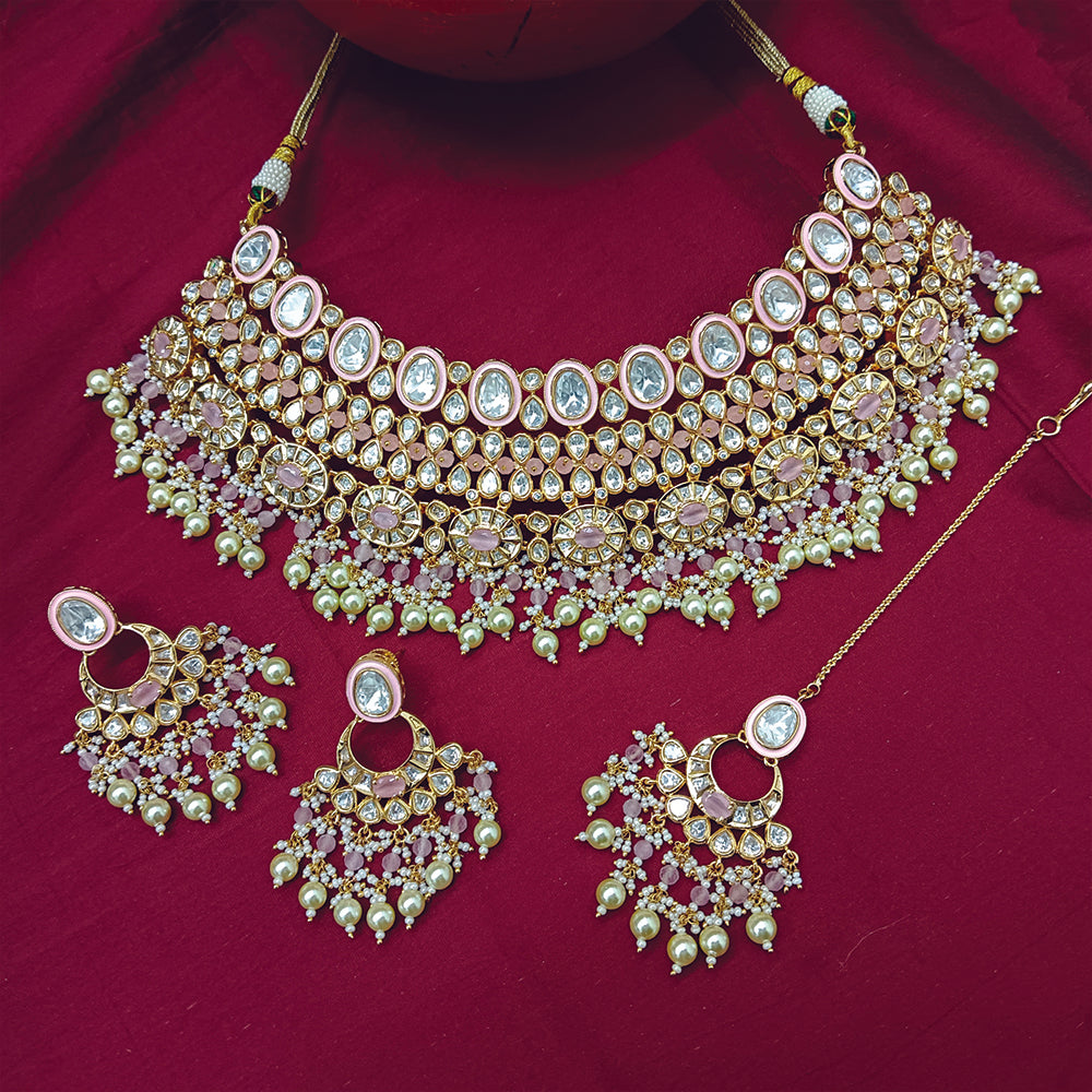 Arham Designer Polki Kundan Necklace Set with Premium Glamorous Finish