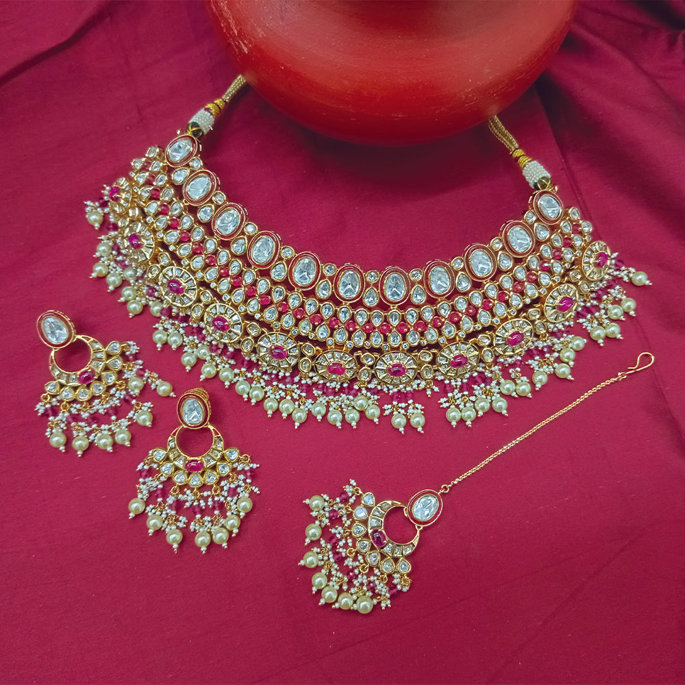 Arham Designer Polki Kundan Necklace Set with Premium Glamorous Finish
