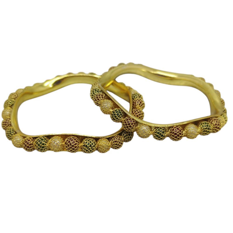 Amity Arts Gold Plated  Bangle  (2 Piece)