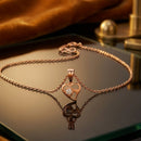 Urthn Heart shape Rose Gold-Plated Chain Pendant(Pack of 12)