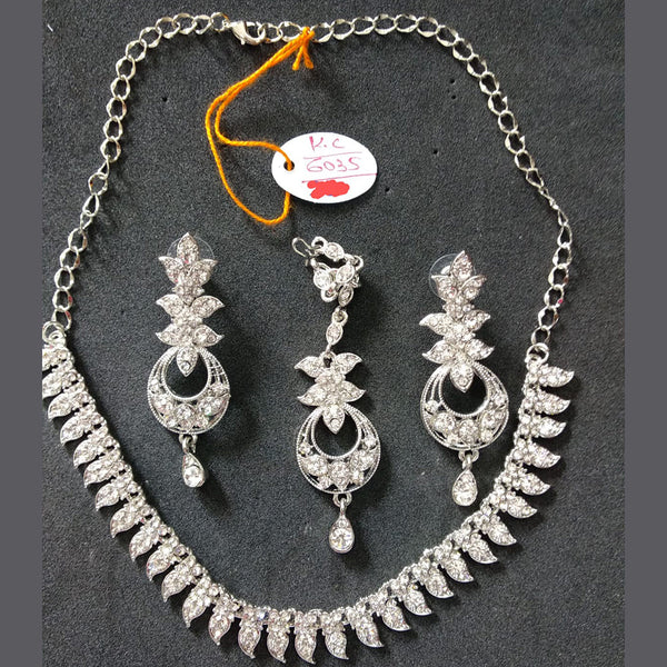 Devnath Art Silver Plated Austrian Stone Necklace Set