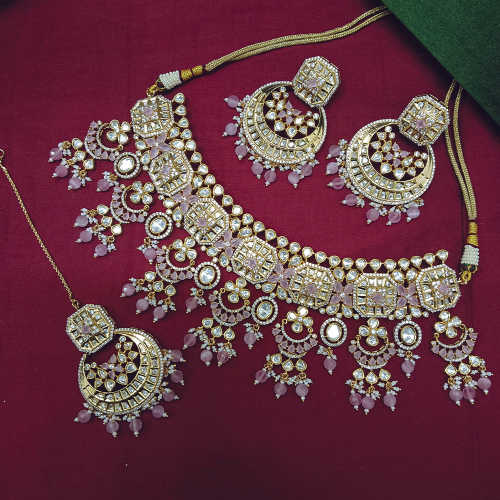 Arham Designer Polki Kundan Necklace Set with Premium Glamorous Finish