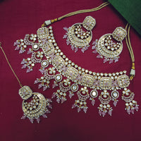 Arham Designer Polki Kundan Necklace Set with Premium Glamorous Finish