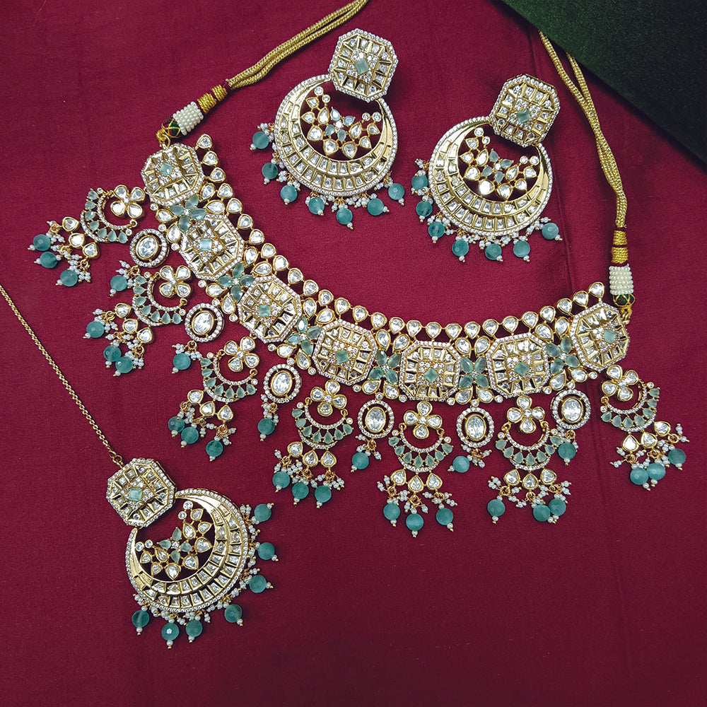 Arham Designer Polki Kundan Necklace Set with Premium Glamorous Finish