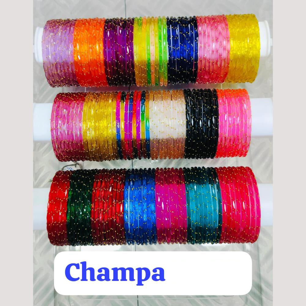 Chitra Bangles Multi Color Glass Bangle (12 Piece In One Box)
