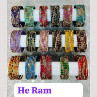 Chitra Bangles Glass Multi Color Bangle Set (12 Piece In One Box)