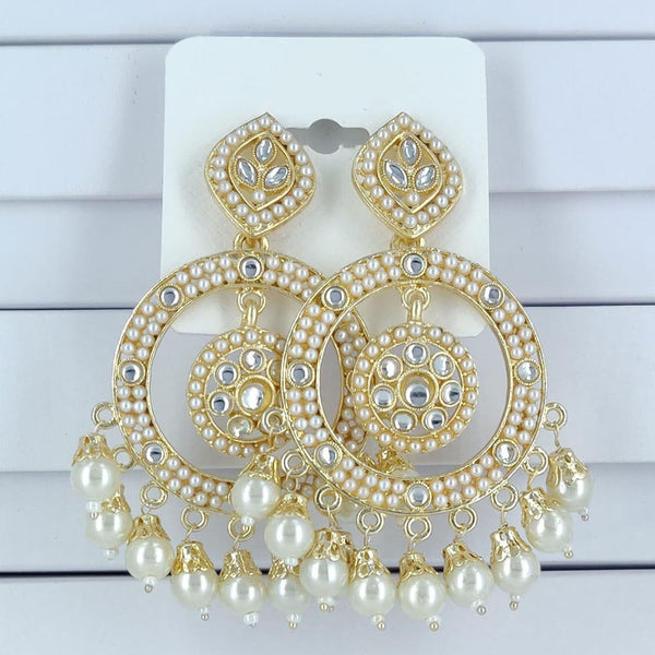 Corbeda Fashion Gold Plated Kundan And Beads Dangler Earrings