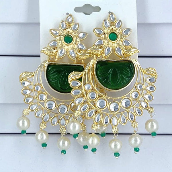 Corbeda Fashion Gold Plated Kundan And Pearl Dangler Earrings