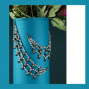 Saloni Fashion Jewellery Creative Oval and Circle Shape 3 String White Kundan Stone Pearl Antique Gold Plated Set Of 2 Ear-Chain (Kaanchain) For Women and Girls