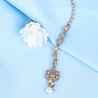 Saloni Fashion Jewellery Traditional Flower Shape and Pearl Silver Gold Plated Set of 2 Combo Maang Tikka For Women