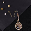 Saloni Fashion Jewellery Traditional Oval Shape Silver Gold Plated Set of 2 Combo Maang Tikka For Women